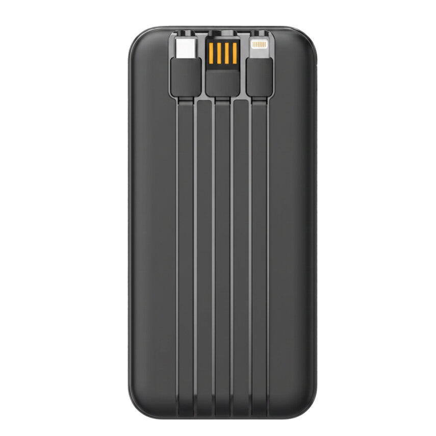 KUMBURNU 10.000 MAH SİYAH LEDLİ POWERBANK - 2